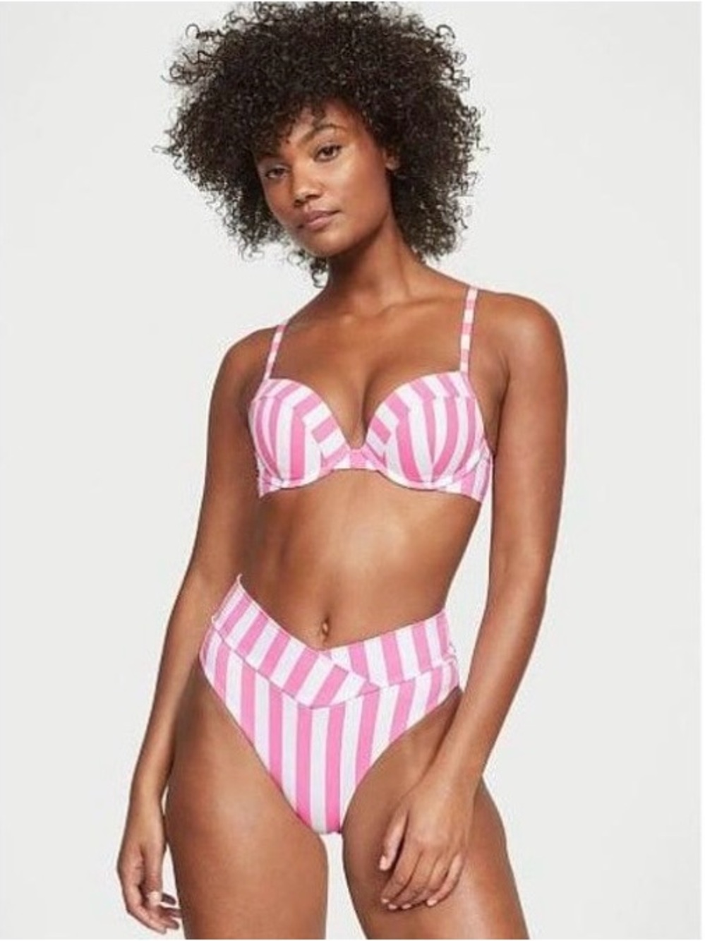 Victoria’s Secret Swim Pink Stripe Underwire Bikini Set NWT